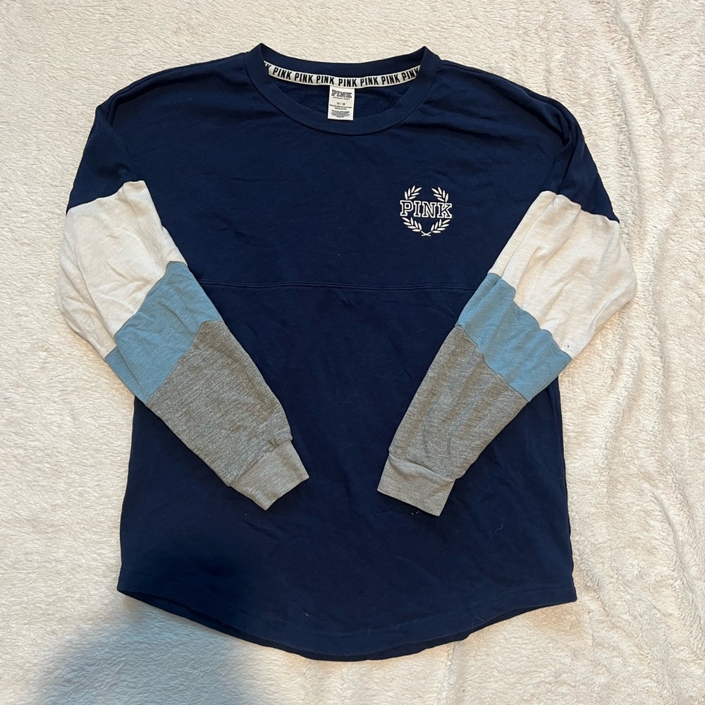 VS PINK Navy/White Logo Sweatshirt